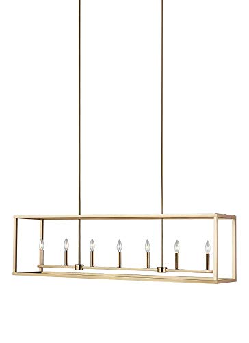 Generation Lighting 6634507-848 Moffet Street Seven Light Island Pendant, Satin Brass Alternate Image.jpg