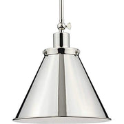 Progress P500325-104 Hinton Collection One-Light Polished Nickel Vintage Style Hanging Pendant Light Alternate Image.jpg