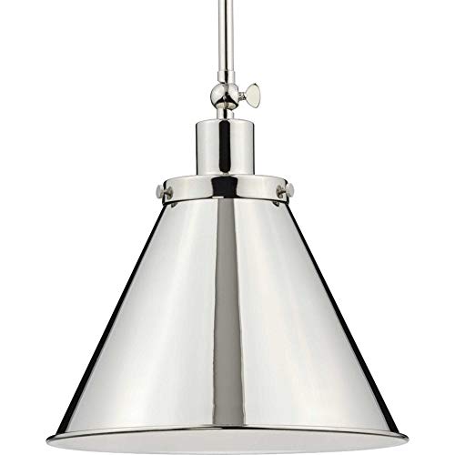 Progress P500325-104 Hinton Collection One-Light Polished Nickel Vintage Style Hanging Pendant Light Alternate Image.jpg