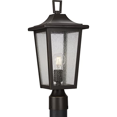 Progress P540093-020 Padgett Collection One-Light Transitional Antique Bronze Clear Seeded Glass Outdoor Post Light Alternate Image.jpg
