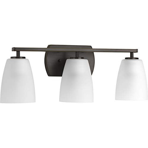 Progress P300133-020 Leap Collection Three-Light Antique Bronze Etched Glass Modern Bath Vanity Light Alternate Image.jpg