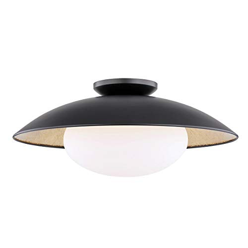 Mitzi H368601L-BLK/GL Cadence One Light Semi Flush Mount, Black Lustro/Gold Leaf Combo Alternate Image.jpg