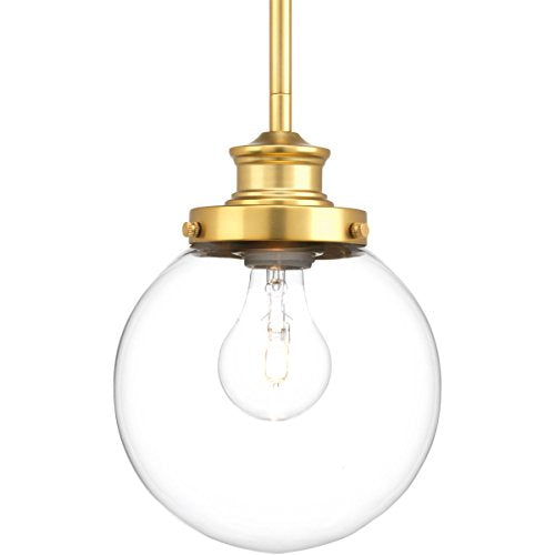 Progress P5067-137 Penn Collection One-Light Natural Brass Clear Glass Farmhouse Mini-Pendant Light Alternate Image.jpg