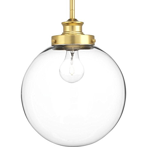 Progress P5070-137 Penn Collection One-Light Natural Brass Clear Glass Farmhouse Pendant Light Alternate Image.jpg