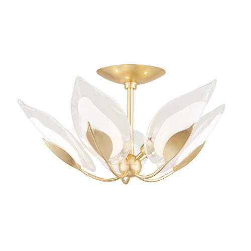 Hudson Valley 4805-GL Blossom Five Light Semi Flush Mount, Gold Leaf Alternate Image.jpg