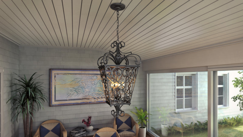 Quoizel FQ1920MK01 Fort Quinn Four Light Outdoor Hanging Lantern, Marcado Black Alternate Image.jpg