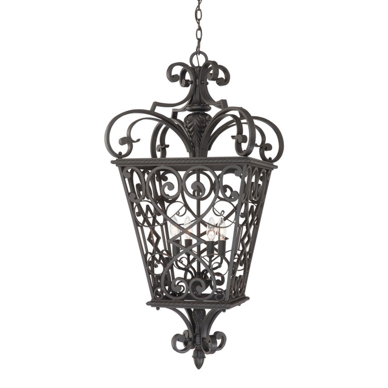 Quoizel FQ1920MK01 Fort Quinn Four Light Outdoor Hanging Lantern, Marcado Black Main Image.jpg