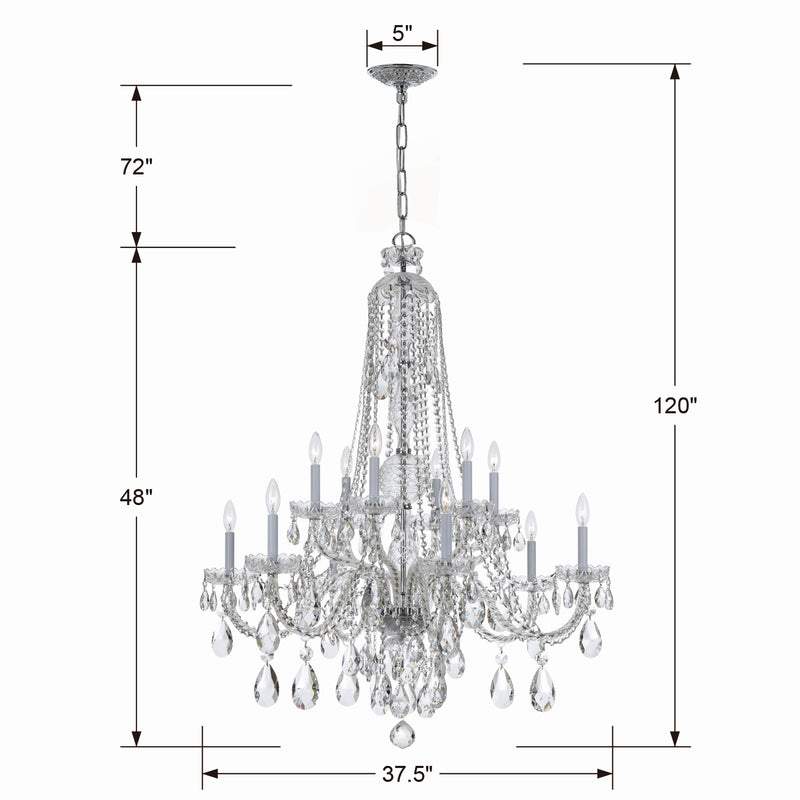 Crystorama 1112-CH-CL-S Traditional Crystal 12 Light Chandelier Polished Chrome Alternate Image 4.jpg