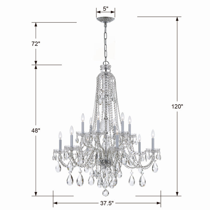 Crystorama 1112-CH-CL-S Traditional Crystal 12 Light Chandelier Polished Chrome Alternate Image 4.jpg