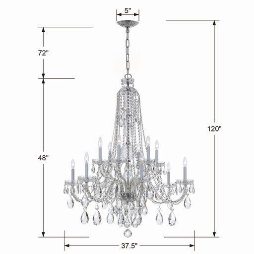 Crystorama 1112-CH-CL-SAQ Traditional Crystal 12 Light Chandelier Polished Chrome Alternate Image.jpg