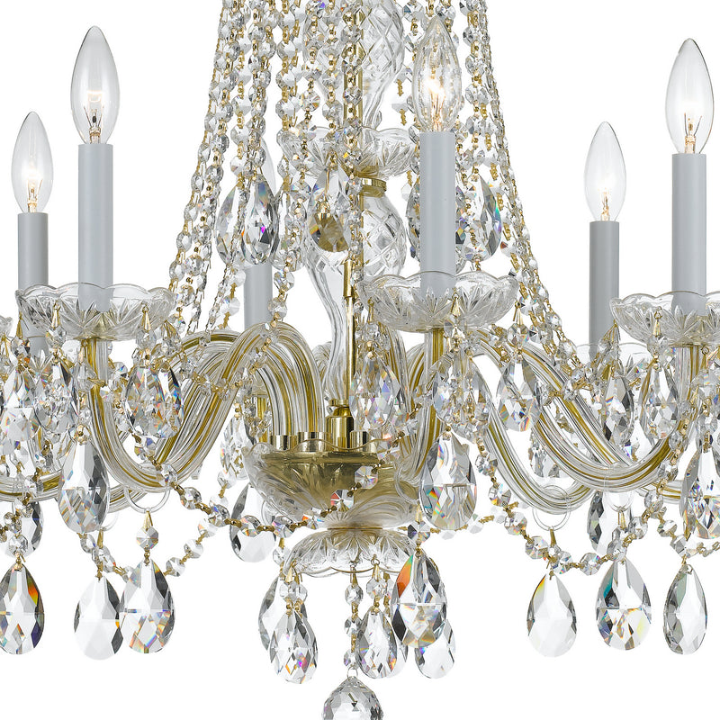 Crystorama 1138-PB-CL-MWP Traditional Crystal Eight Light Chandelier Polished Brass Alternate Image 2.jpg