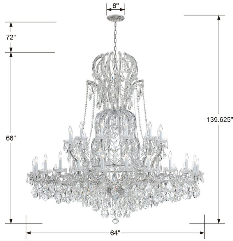 Crystorama 4460-CH-CL-MWP Maria Theresa 37 Light Chandelier Polished Chrome Alternate Image 2.jpg