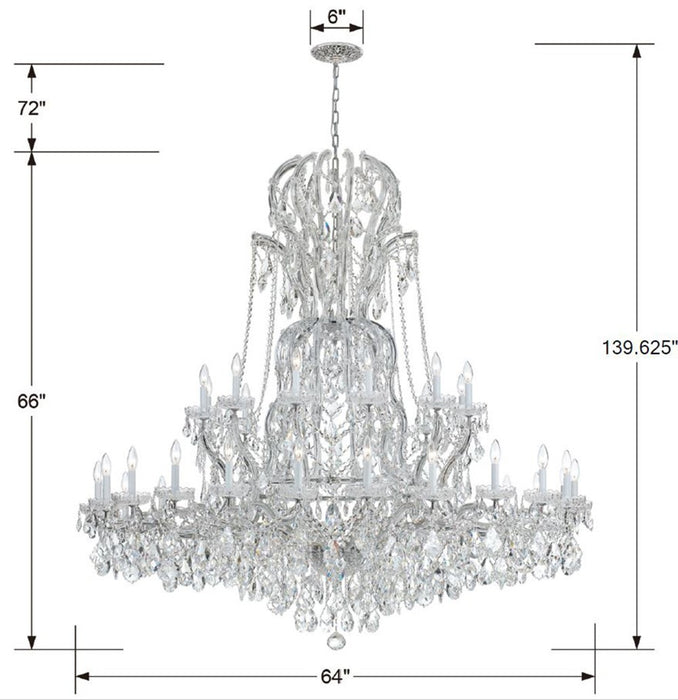 Crystorama 4460-CH-CL-MWP Maria Theresa 37 Light Chandelier Polished Chrome Alternate Image 2.jpg