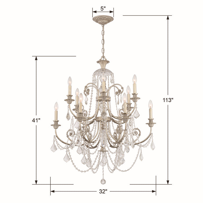 Crystorama 5119-OS-CL-S Regis 12 Light Chandelier Olde Silver Alternate Image 4.jpg
