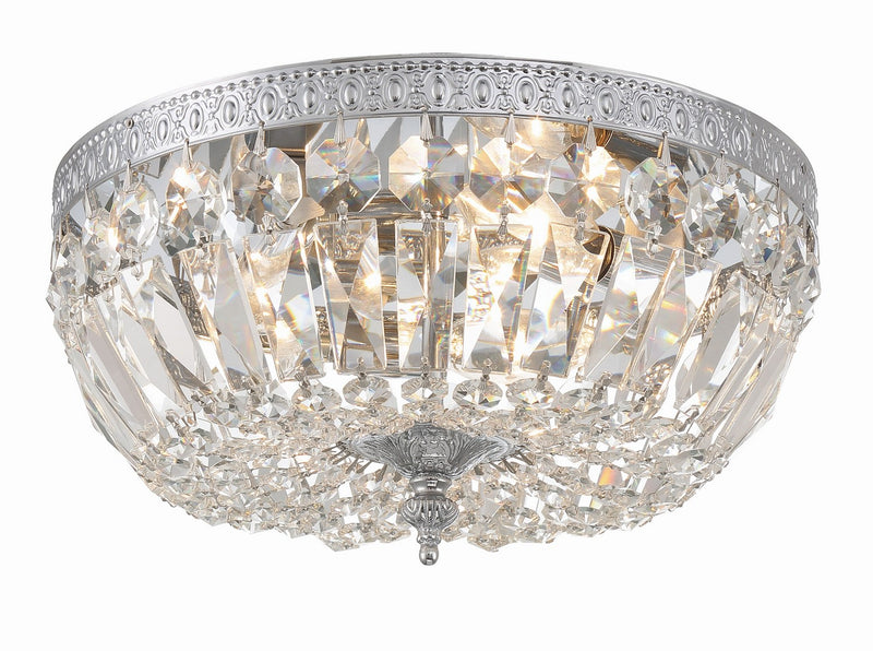 Crystorama 712-CH-CL-SAQ Ceiling Mount Three Light Flush Mount Polished Chrome Main Image.jpg