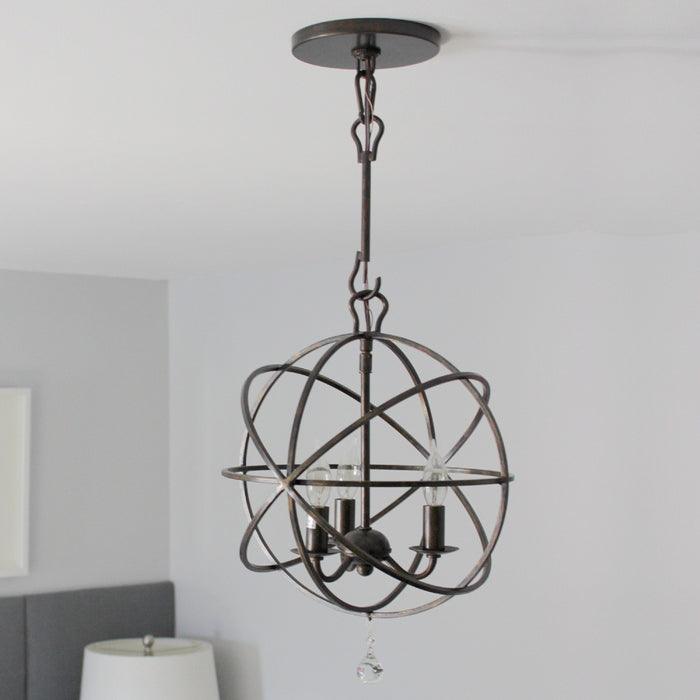 Crystorama 9225-EB Solaris Three Light Mini Chandelier English Bronze Alternate Image 2.jpg