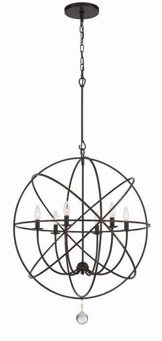 Crystorama 9228-EB Solaris Six Light Chandelier English Bronze Main Image.jpg
