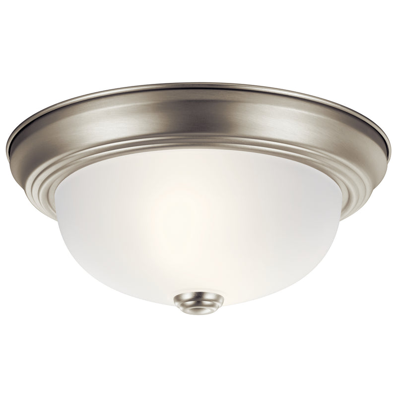 Kichler 8111NI Two Light Flush Mount, Brushed Nickel