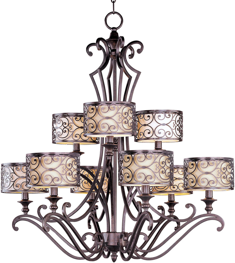 Maxim 21156WHUB Mondrian Nine Light Chandelier, Umber Bronze Main Image.jpg