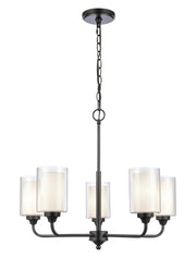 Innovations Lighting 342-5CR-BK-CLW-LED Fairbank 5 Light Chandelier, Matte Black Main Image.jpg