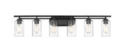 Innovations Lighting 353-6W-BK-CL-LED Ice 6 Light Bath Vanity Light, Matte Black Main Image.jpg