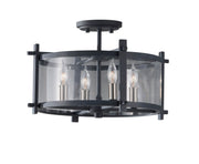 Generation Lighting SF292AF/BS Ethan Four Light Ceiling Fixture, Antique Forged Iron / Brushed Steel Main Image.jpg
