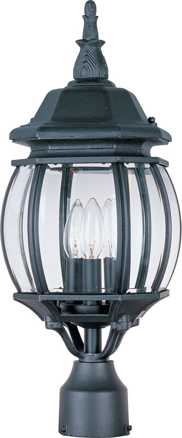 Maxim 1035BK Crown Hill Three Light Outdoor Pole/Post Lantern, Black Main Image.jpg