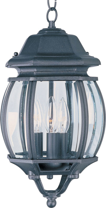 Maxim 1036BK Crown Hill Three Light Outdoor Hanging Lantern, Black Main Image.jpg