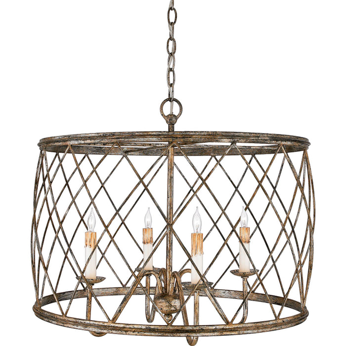 Quoizel RDY2823CS Dury Four Light Pendant, Century Silver Leaf Main Image.jpg