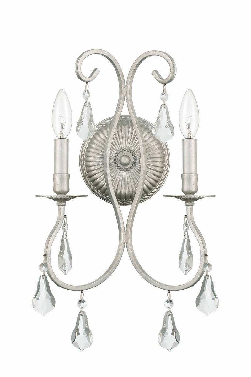 Crystorama 5012-OS-CL-MWP Ashton Two Light Wall Sconce Olde Silver Alternate Image 4.jpg