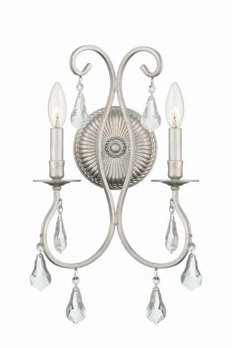 Crystorama 5012-OS-CL-MWP Ashton Two Light Wall Sconce Olde Silver Main Image.jpg