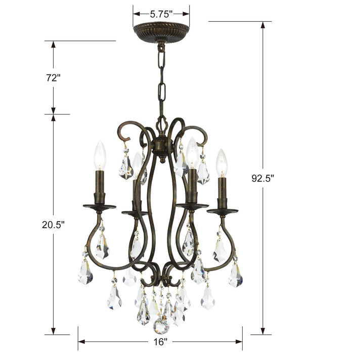 Crystorama 5014-EB-CL-MWP Ashton Four Light Mini Chandelier English Bronze Alternate Image 4.jpg