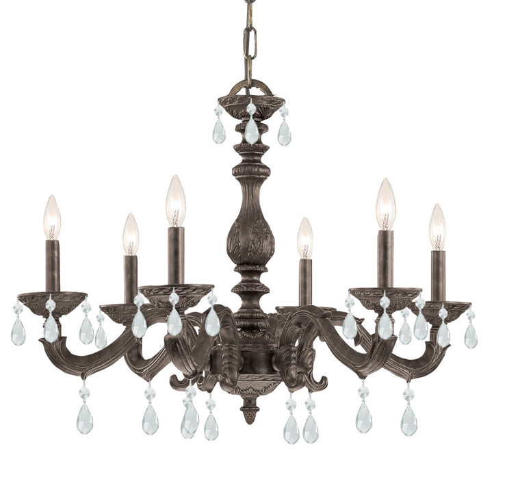 Crystorama 5036-VB-CL-MWP Paris Market Six Light Chandelier Venetian Bronze Main Image.jpg