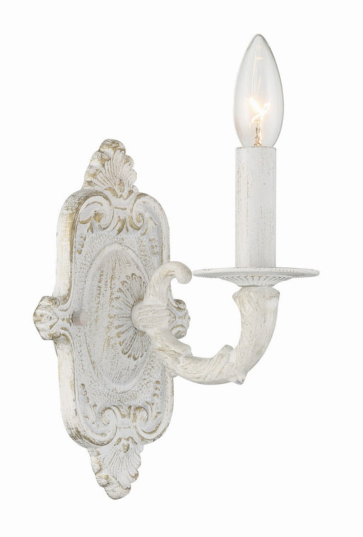 Crystorama 5111-AW Paris Market One Light Wall Sconce Antique White Main Image.jpg