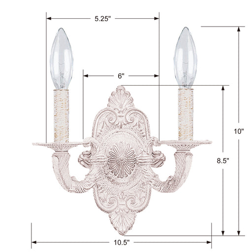 Crystorama 5122-AW Paris Market Two Light Wall Sconce Antique White Alternate Image.jpg