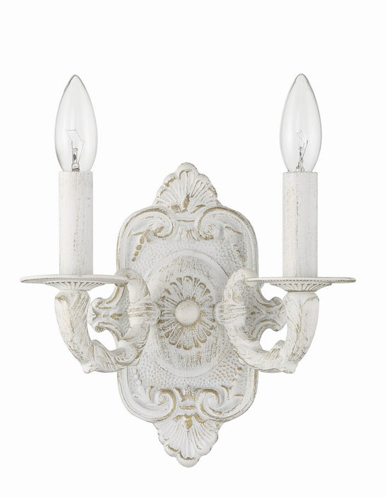 Crystorama 5122-AW Paris Market Two Light Wall Sconce Antique White Alternate Image 2.jpg