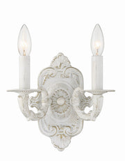 Crystorama 5122-AW Paris Market Two Light Wall Sconce Antique White Main Image.jpg