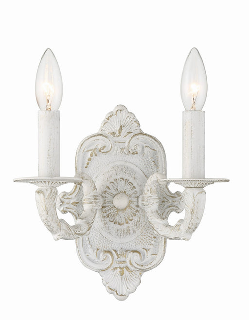 Crystorama 5122-AW Paris Market Two Light Wall Sconce Antique White Main Image.jpg