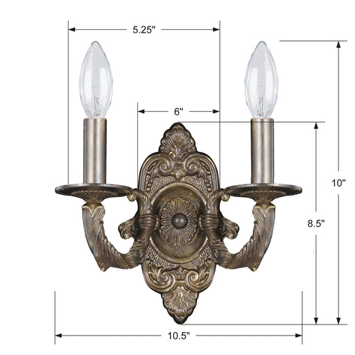 Crystorama 5122-VB Paris Market Two Light Wall Sconce Venetian Bronze Alternate Image.jpg