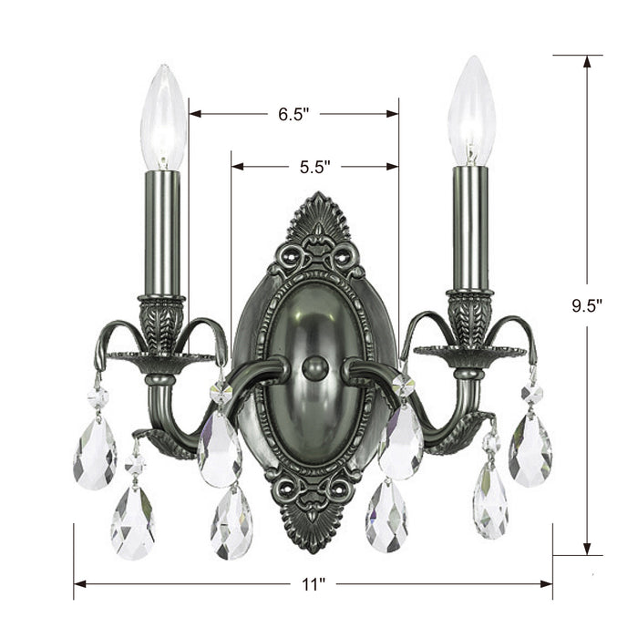 Crystorama 5562-PW-CL-S Dawson Two Light Wall Sconce Pewter Alternate Image.jpg