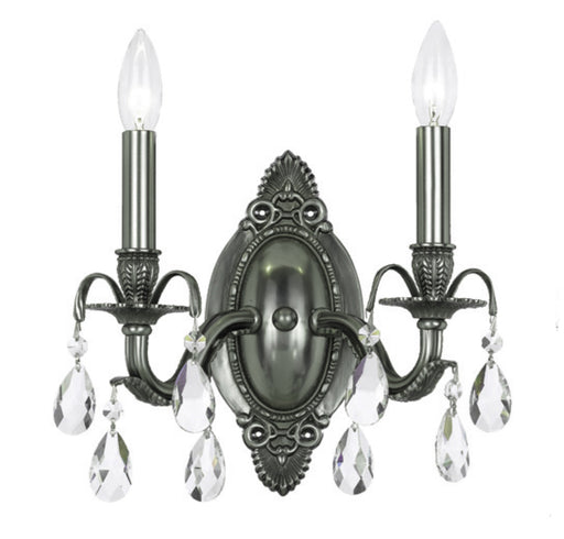 Crystorama 5562-PW-CL-SAQ Dawson Two Light Wall Sconce Pewter Main Image.jpg