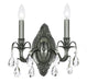 Crystorama 5562-PW-CL-SAQ Dawson Two Light Wall Sconce Pewter Main Image.jpg