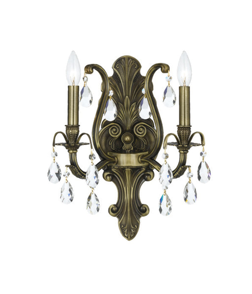 Crystorama 5563-AB-CL-MWP Dawson Two Light Wall Sconce Antique Brass Main Image.jpg