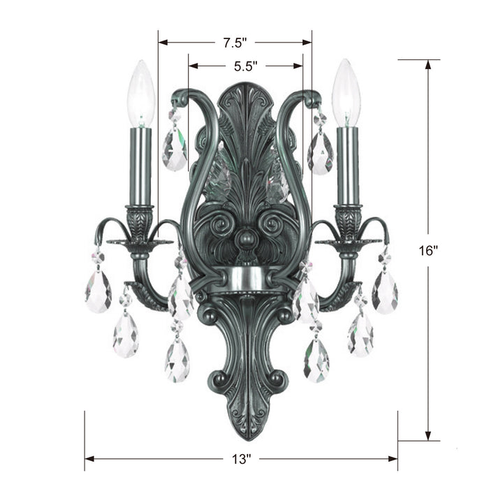 Crystorama 5563-PW-CL-MWP Dawson Two Light Wall Sconce Pewter Alternate Image.jpg