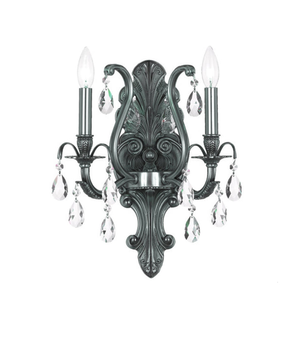 Crystorama 5563-PW-CL-MWP Dawson Two Light Wall Sconce Pewter Main Image.jpg