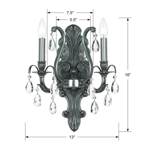 Crystorama 5563-PW-CL-S Dawson Two Light Wall Sconce Pewter Alternate Image.jpg