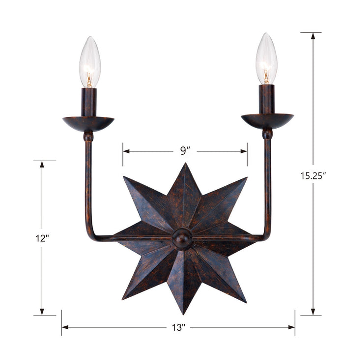 Crystorama 9232-EB Astro Two Light Wall Sconce English Bronze Alternate Image 2.jpg