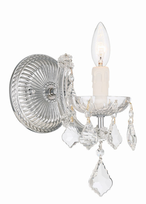 Crystorama 4471-CH-CL-MWP Maria Theresa One Light Wall Sconce Polished Chrome Main Image.jpg