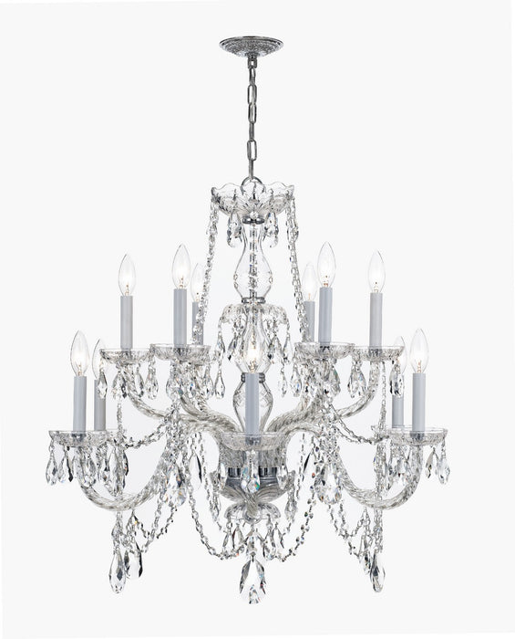 Crystorama 1135-CH-CL-MWP Traditional Crystal 12 Light Chandelier Polished Chrome Main Image.jpg
