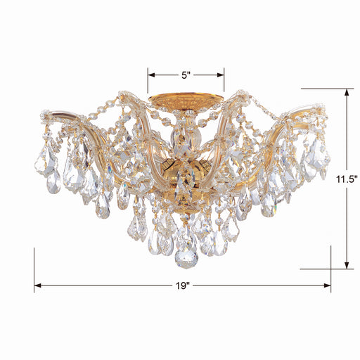 Crystorama 4437-GD-CL-S Maria Theresa Five Light Semi Flush Mount Gold Alternate Image.jpg